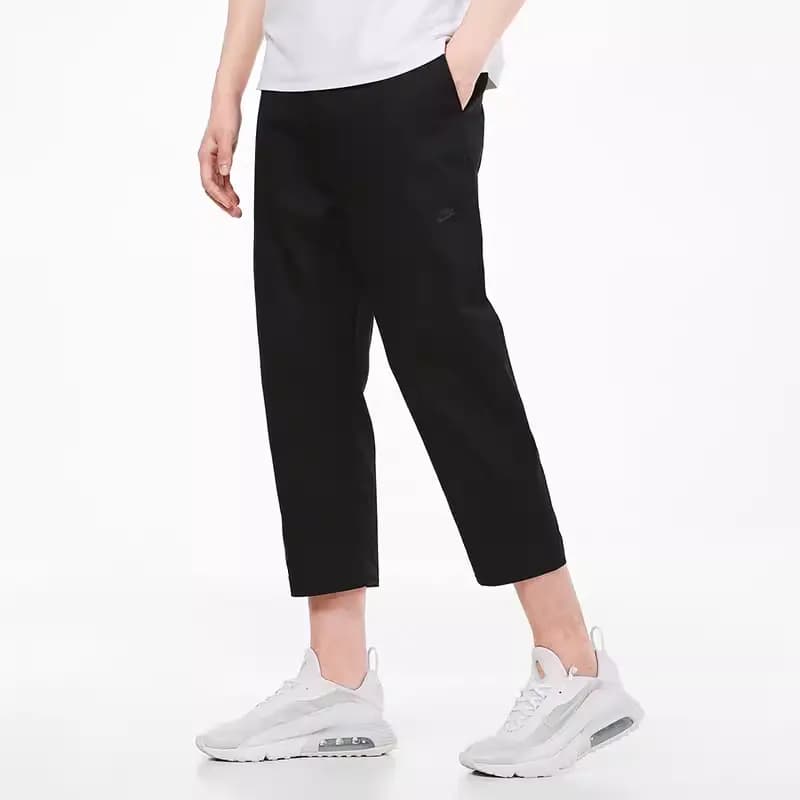 Nike Solid Color Woven 7/8 Length Sports Pants Men's Black 5