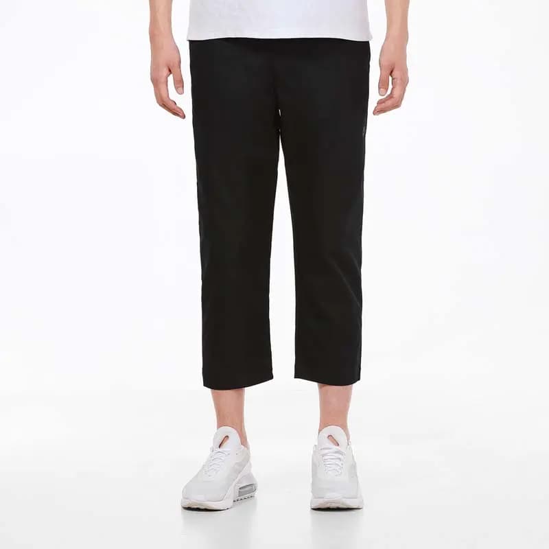 Nike Solid Color Woven 7/8 Length Sports Pants Men's Black 3