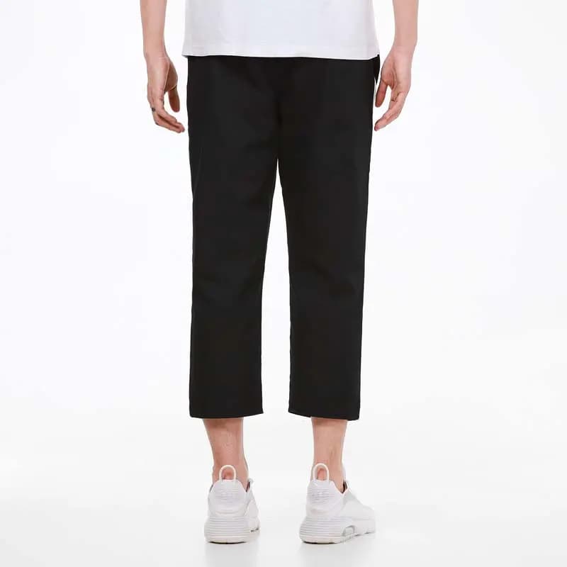 Nike Solid Color Woven 7/8 Length Sports Pants Men's Black 4