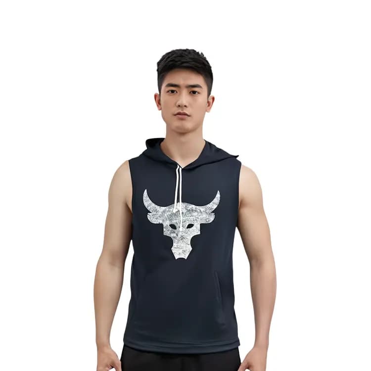 Under Armour Project Cotton Kişi İdman Jileti Qara 4