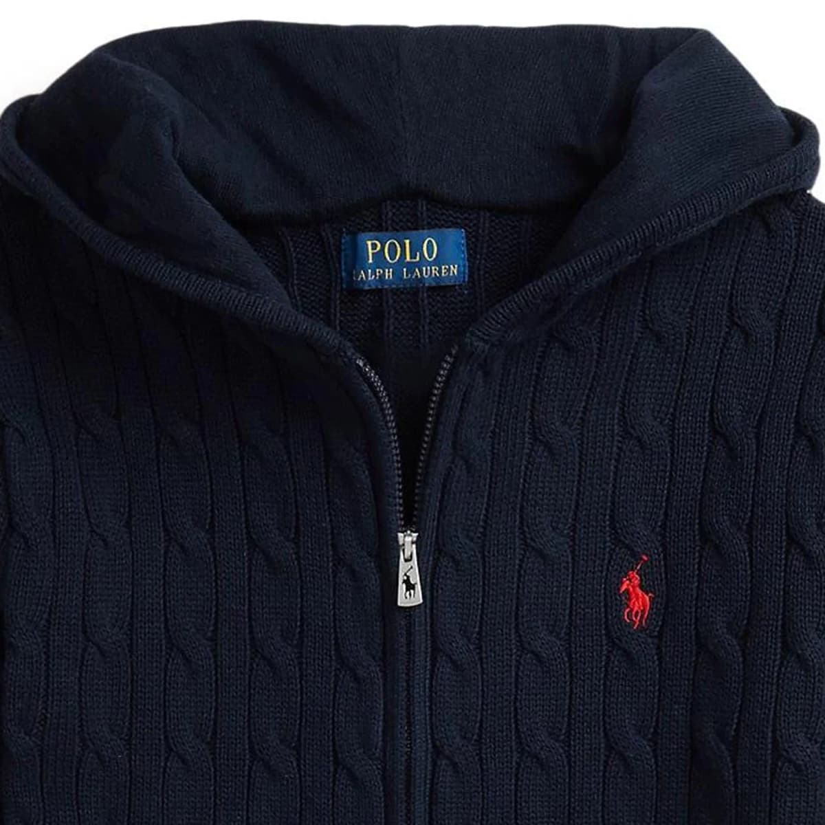 Polo Ralph Lauren Kids' Sweater FW24 Solid Logo Embroidery Hooded Long Sleeve Navy Blue 4