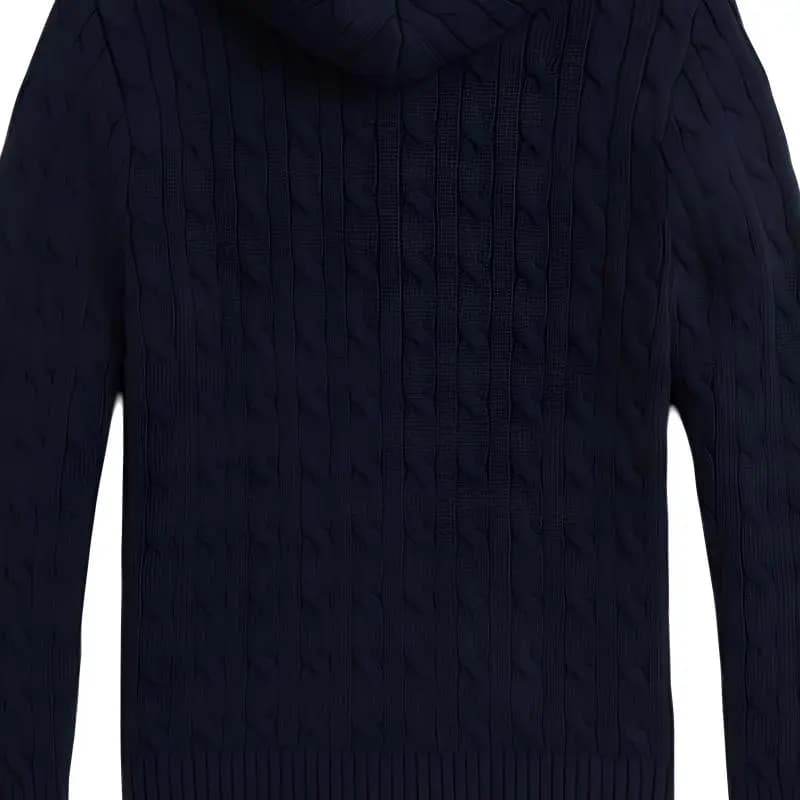 Polo Ralph Lauren Kids' Sweater FW24 Solid Logo Embroidery Hooded Long Sleeve Navy Blue 6