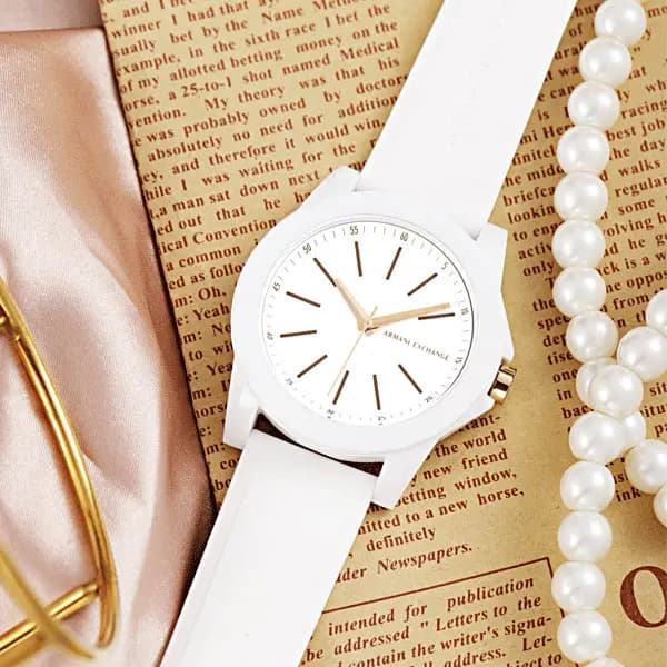 ARMANI EXCHANGE Saat Qadın Ağ 5