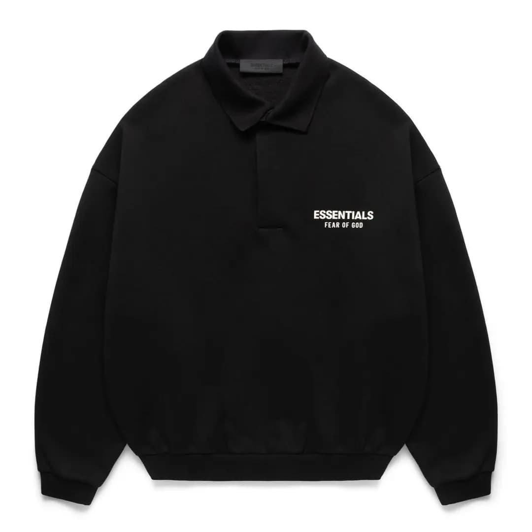 Fear of God Essentials FW24 Holiday Core Collection Polo Köynəyi Kişi Qara 2