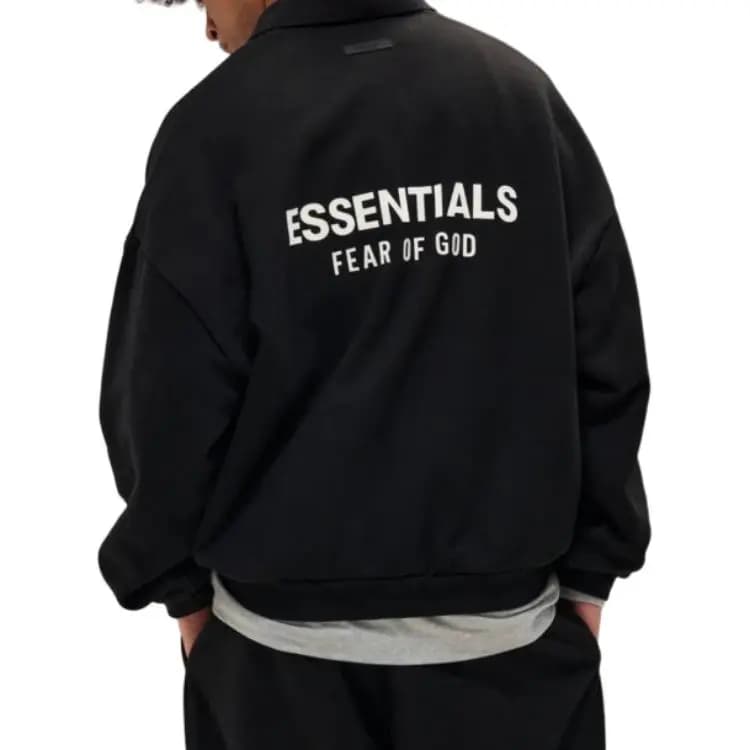 Fear of God Essentials FW24 Holiday Core Collection Polo Köynəyi Kişi Qara 4