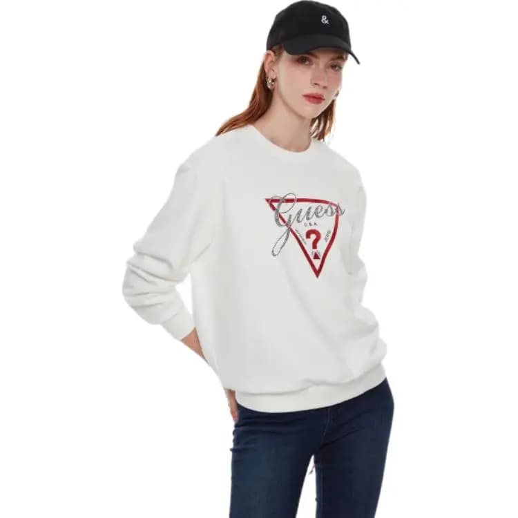 GUESS Classic Triangle Logo Casual Pullover Hoodie Women's 2