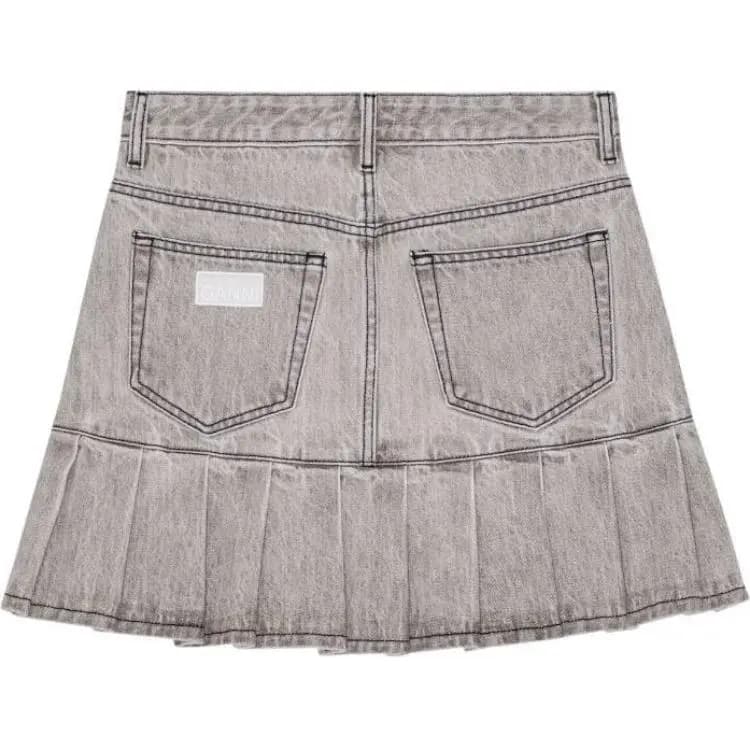 GANNI Future Denim Pleated Mini Skirt 2