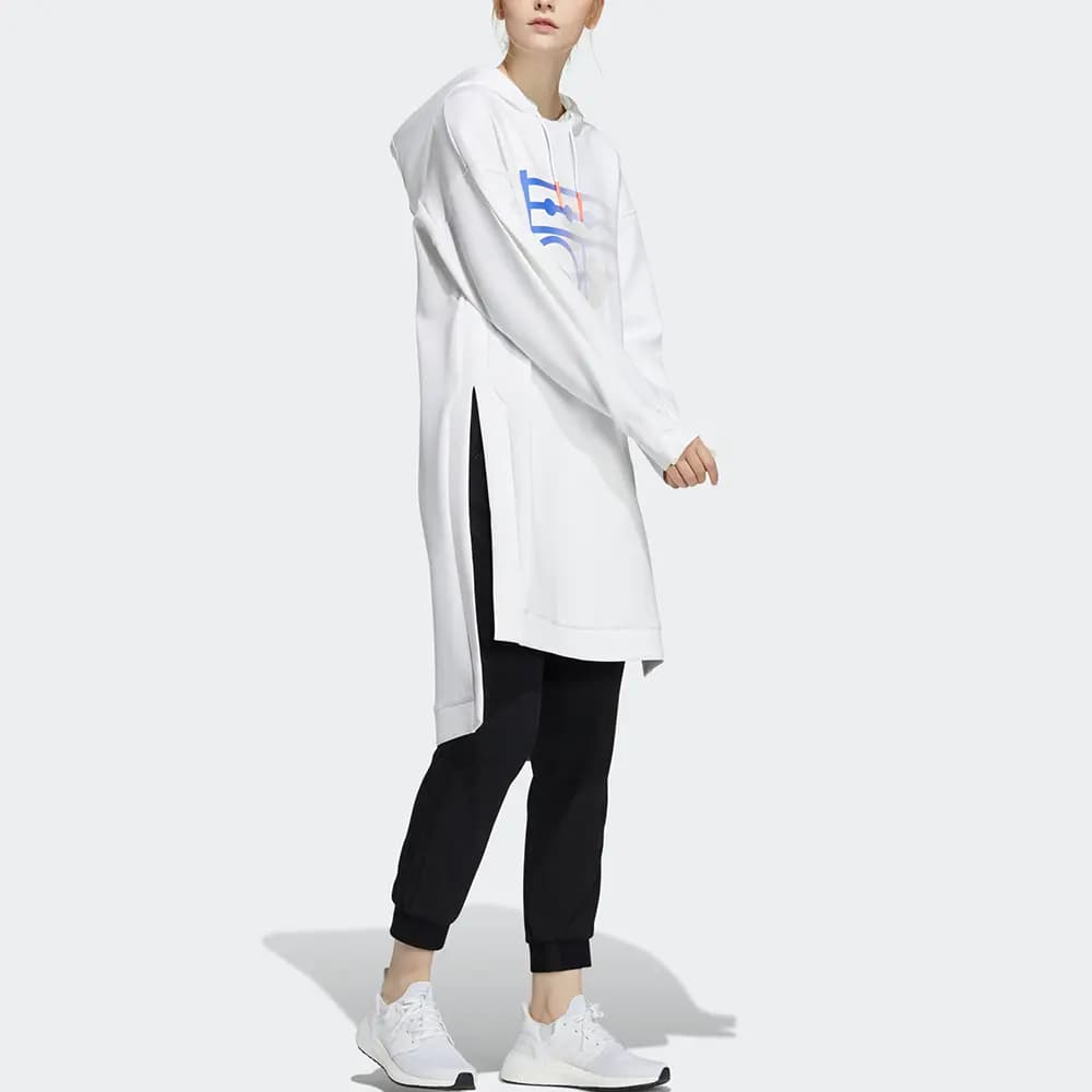 adidas Wx W Long Swt Gradient Print Mid-Length Hoodie Women's White 4
