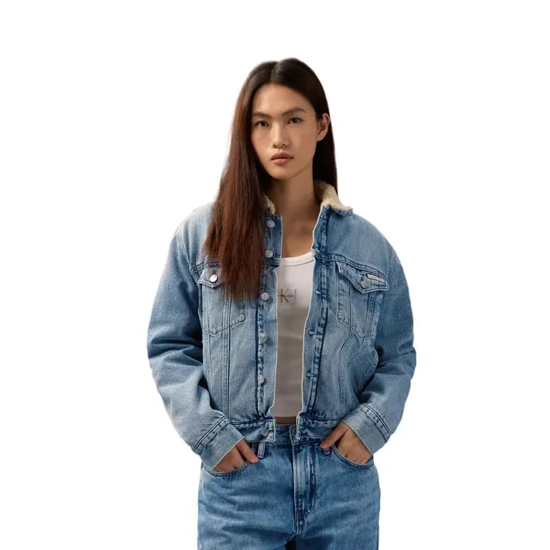 CALVIN KLEIN Qadın Cins Pencəyi Açıq Mavi 4