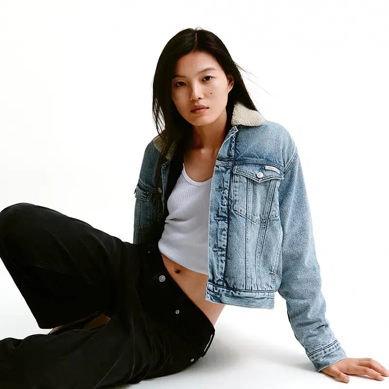 CALVIN KLEIN Qadın Cins Pencəyi Açıq Mavi 2