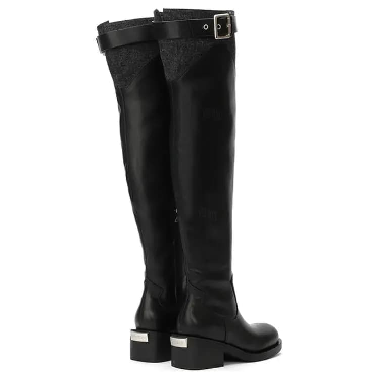 DAPHNE LAB Round Toe British Style Knee-High Boots Women's 5.5cm Heel 7