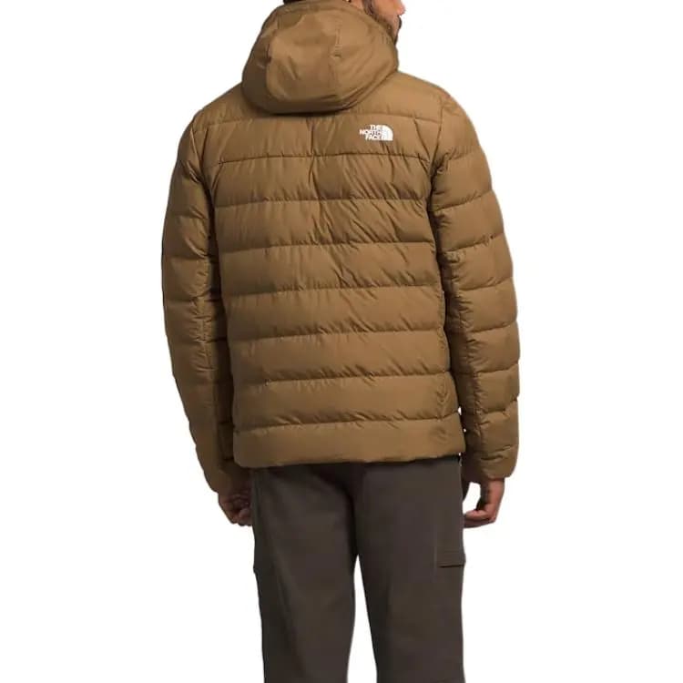 The North Face Letter Logo Print Hooded Zipper Long Sleeve Down-Filled Jacket Men's Brown 2