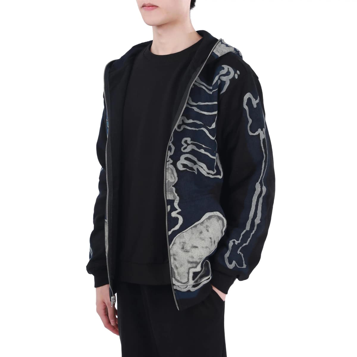 Travis Scott Cactus Jack For Fragment Skeleton Graffiti Full Zip Hoodie 4