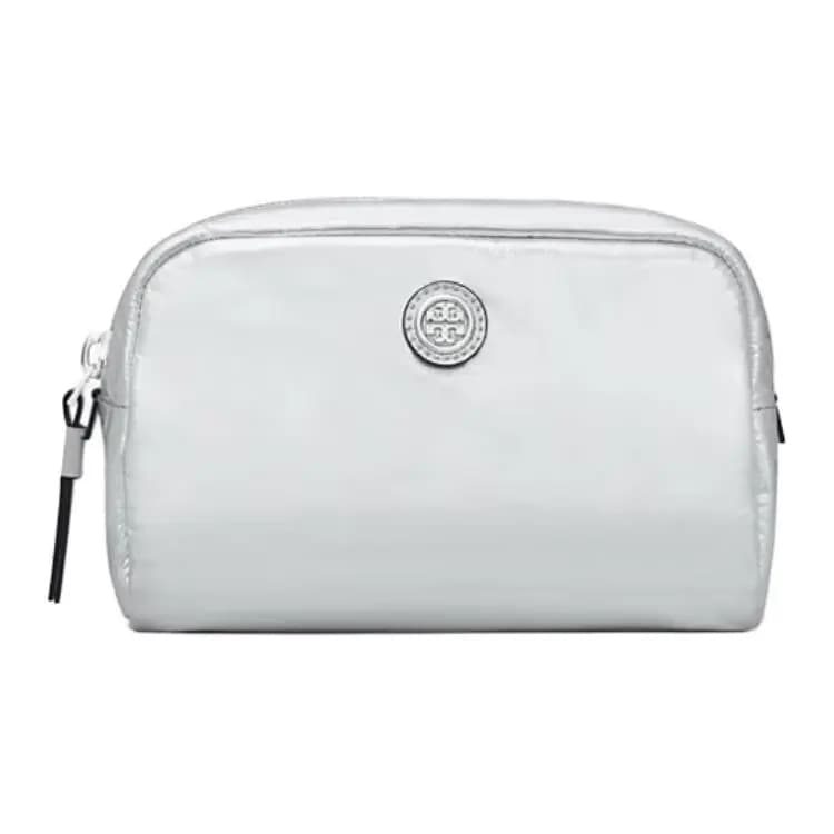 TORY BURCH VIRGINIA Nylon Qadın Kosmetika Çantası Gümüşü