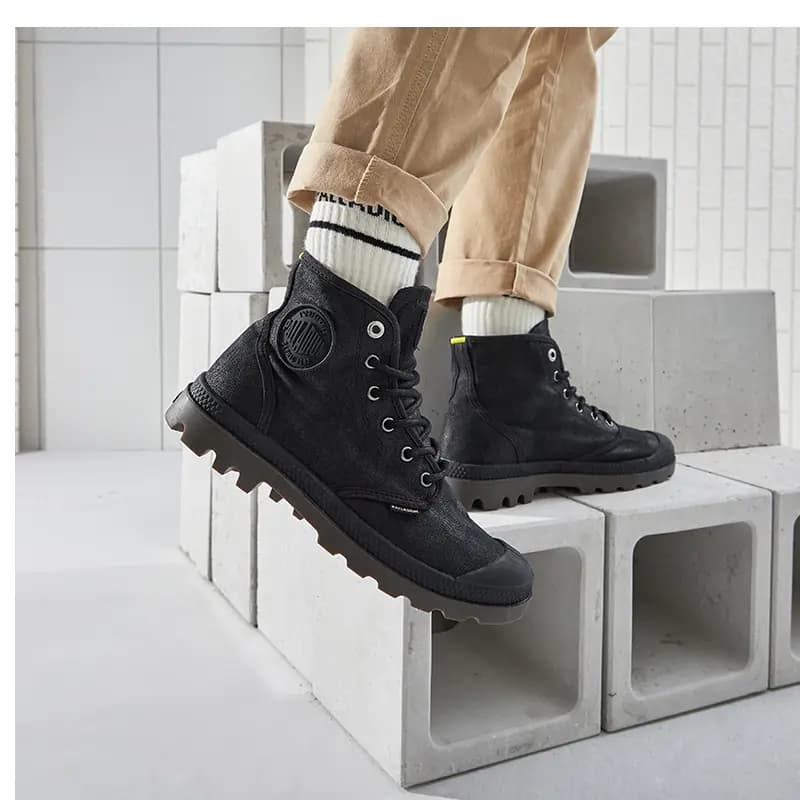 Palladium Pampa Hi Wax Unisex Kətan Ayaqqabı Qara 6