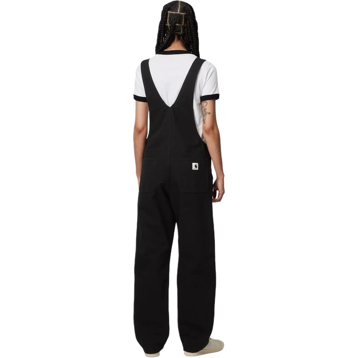 Carhartt WIP FW24 Fullscreen W' Bib Overall Straight Multi-Pocket Metal Rivet Heavy Square Tag Adjustable Strap Overalls Women's Black 4