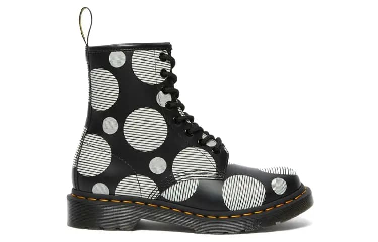 Dr.Martens 1460 Polka Dot Dəri Çəkmə Qadın Qara 2