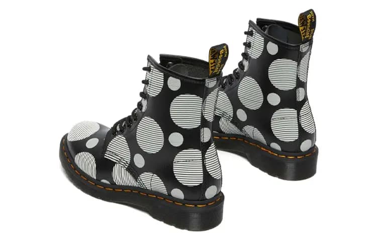 Dr.Martens 1460 Polka Dot Dəri Çəkmə Qadın Qara 5