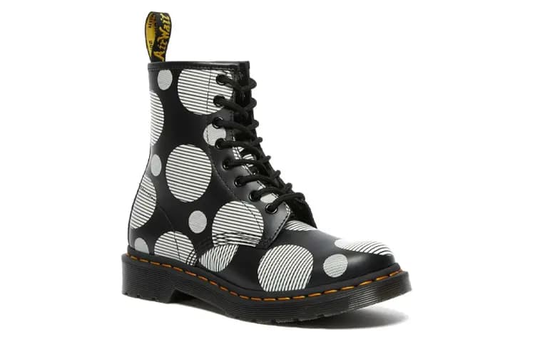 Dr.Martens 1460 Polka Dot Dəri Çəkmə Qadın Qara 3