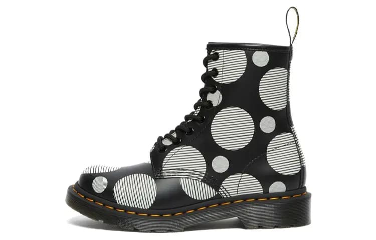 Dr.Martens 1460 Polka Dot Dəri Çəkmə Qadın Qara