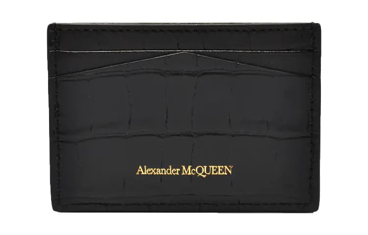 Alexander McQueen Skull Embossed Crocodile Effect Cardholder 3