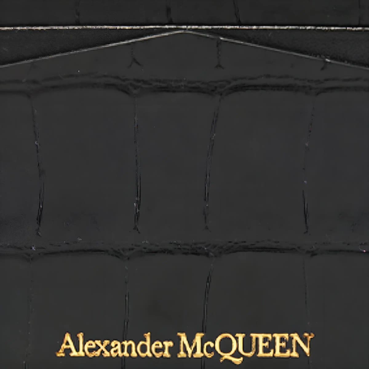 Alexander McQueen Skull Embossed Crocodile Effect Cardholder 4