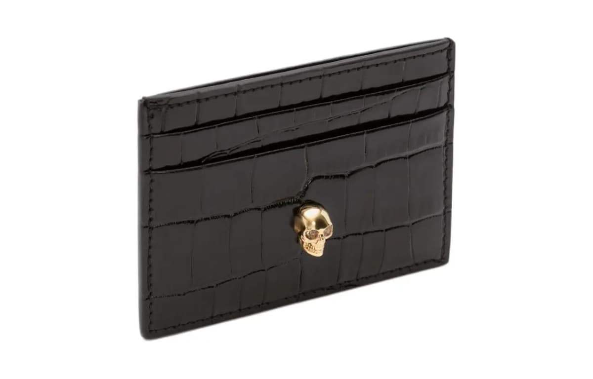 Alexander McQueen Skull Embossed Crocodile Effect Cardholder 2
