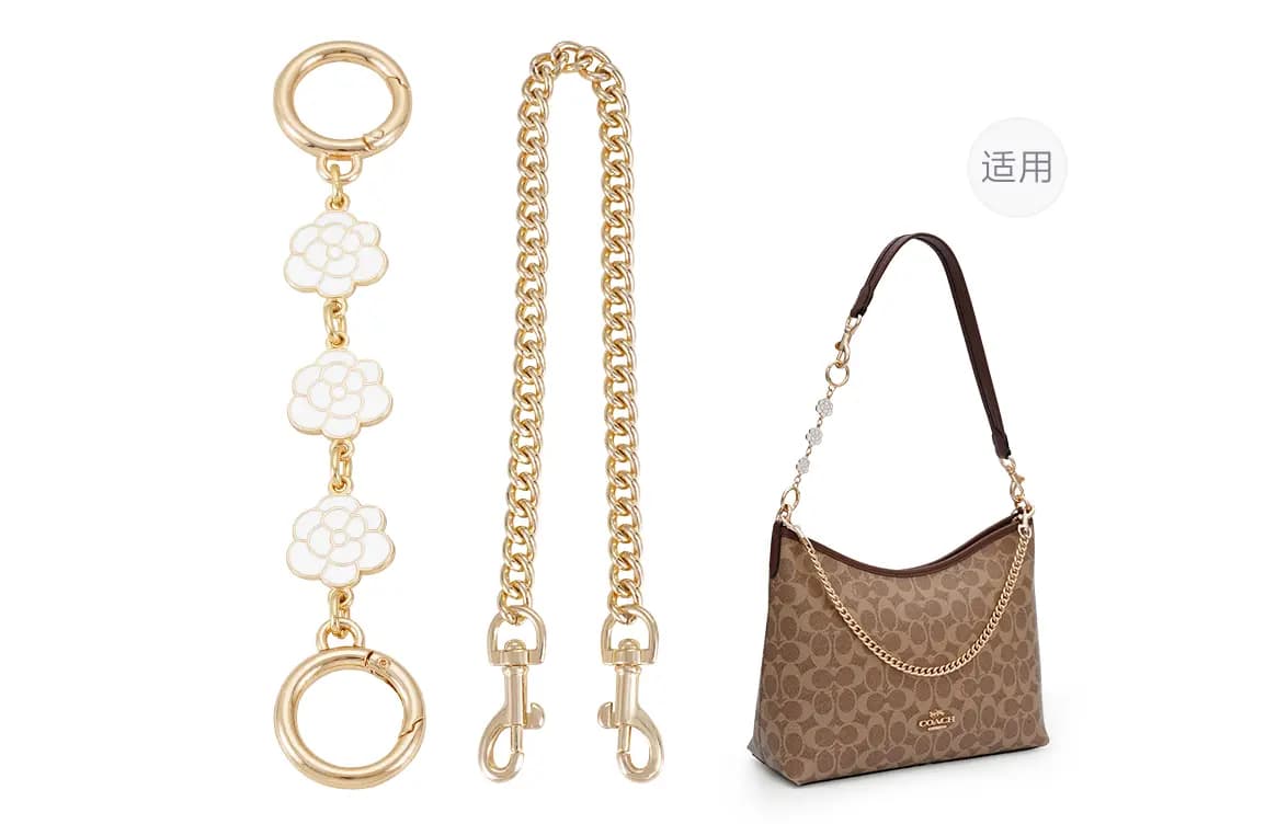 Lanbaofan COACH Laurel 31 Hobo Maple Bag Strap Extension Chain Unisex Qızılı 17
