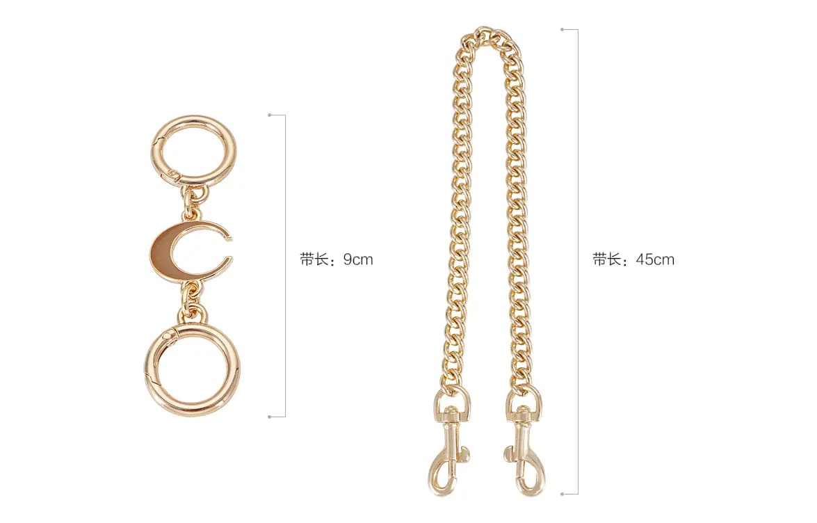 Lanbaofan COACH Laurel 31 Hobo Maple Bag Strap Extension Chain Unisex Qızılı 33