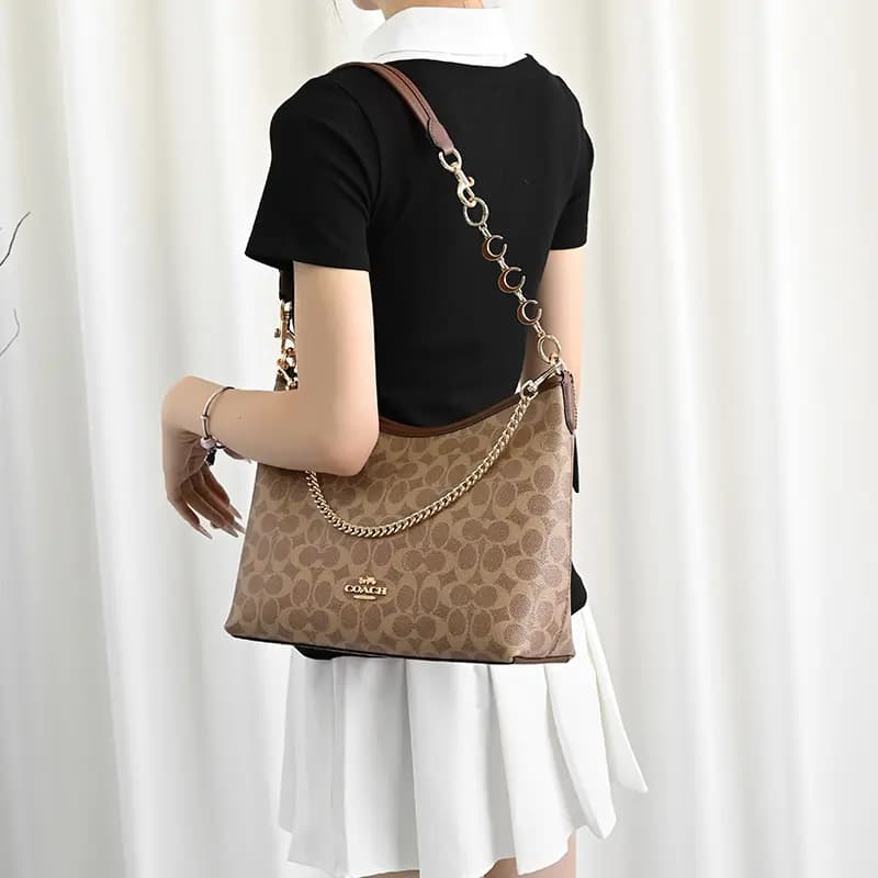 Lanbaofan COACH Laurel 31 Hobo Maple Bag Strap Extension Chain Unisex Qızılı 11