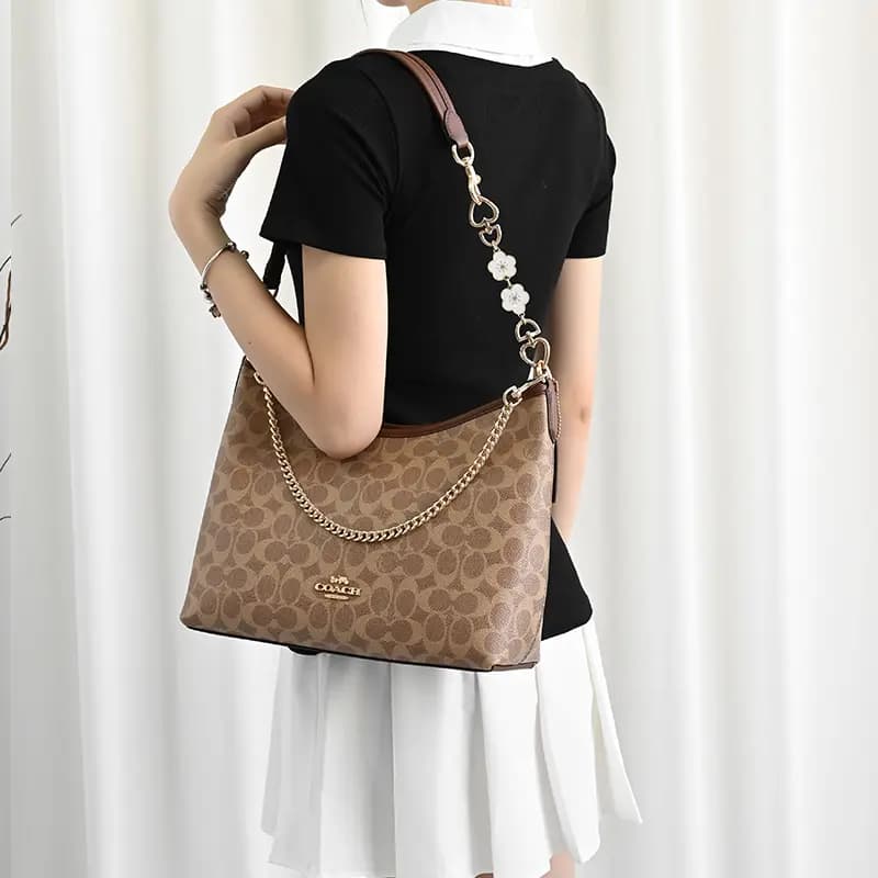 Lanbaofan COACH Laurel 31 Hobo Maple Bag Strap Extension Chain Unisex Qızılı 6