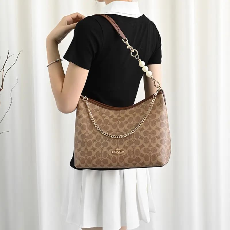 Lanbaofan COACH Laurel 31 Hobo Maple Bag Strap Extension Chain Unisex Qızılı 26