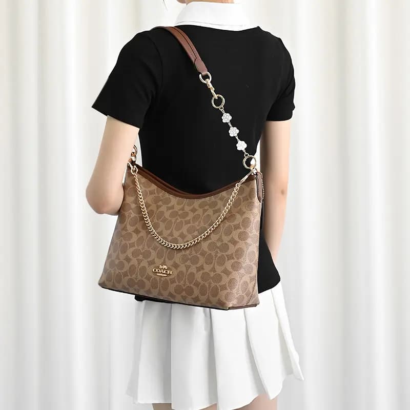 Lanbaofan COACH Laurel 31 Hobo Maple Bag Strap Extension Chain Unisex Qızılı 21