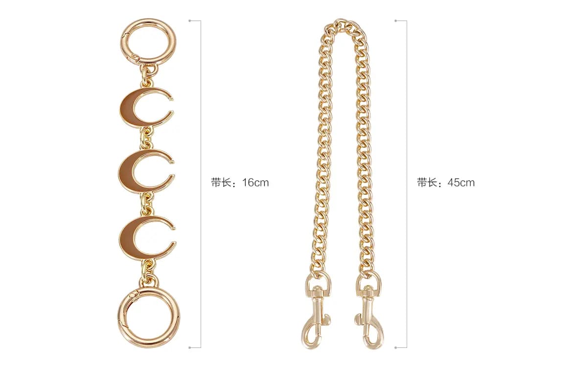 Lanbaofan COACH Laurel 31 Hobo Maple Bag Strap Extension Chain Unisex Qızılı 8
