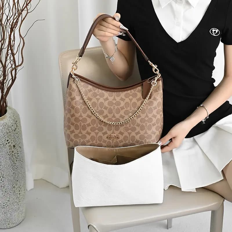 Lanbaofan COACH Laurel 31 Hobo Maple Bag Strap Extension Chain Unisex Qızılı 49