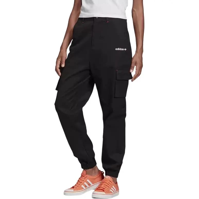 adidas Originals Loose Comfortable Jogger Fashion Cargo Pants Women's Black 3