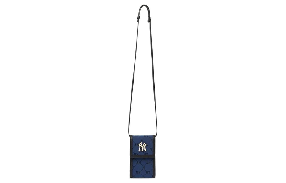 MLB Monogram Collection Polyester One Shoulder Crossbody Cell Phone Pouch Regular Unisex Midnight Blue 6