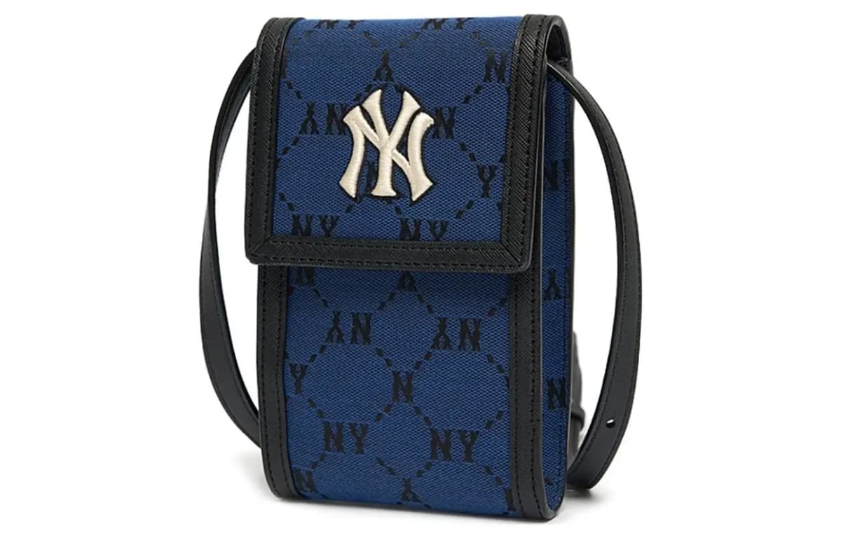 MLB Monogram Collection Polyester One Shoulder Crossbody Cell Phone Pouch Regular Unisex Midnight Blue 2