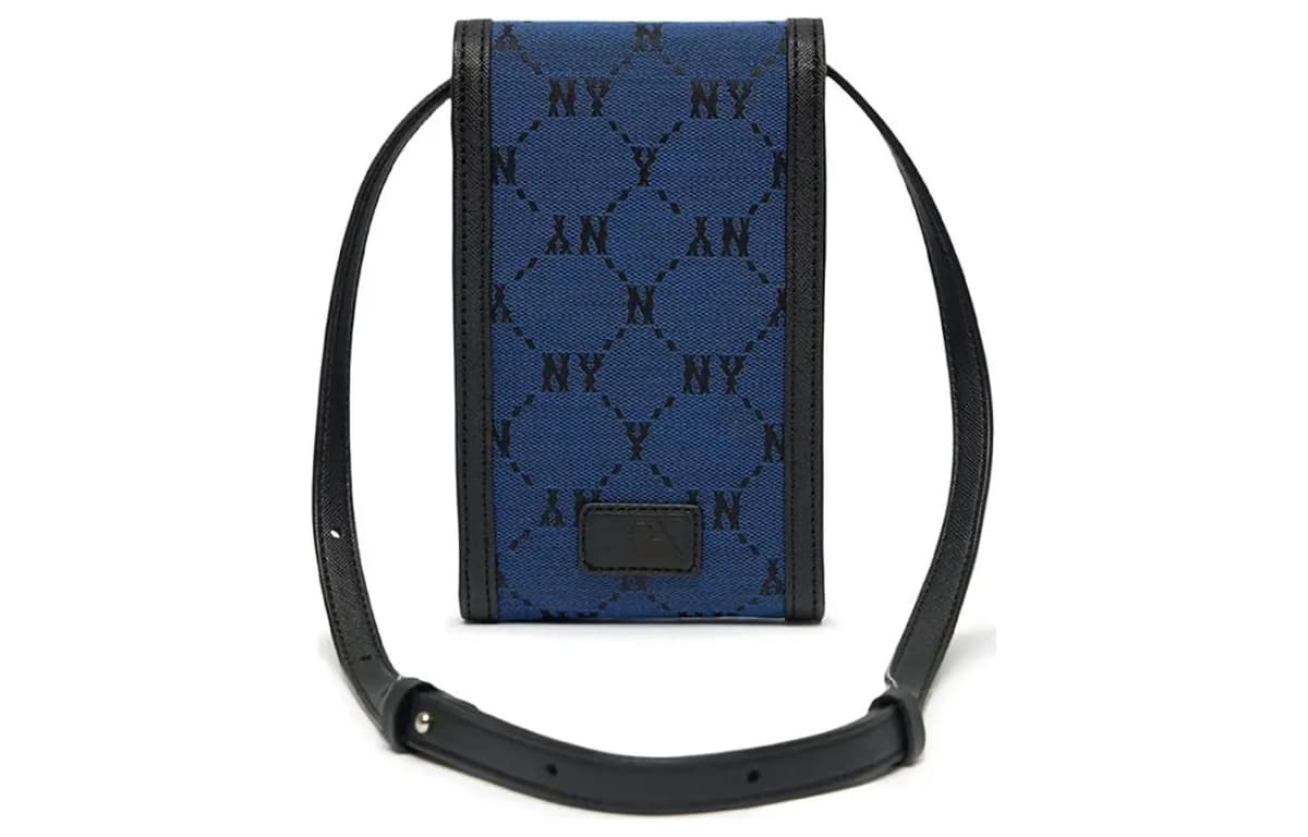MLB Monogram Collection Polyester One Shoulder Crossbody Cell Phone Pouch Regular Unisex Midnight Blue 3