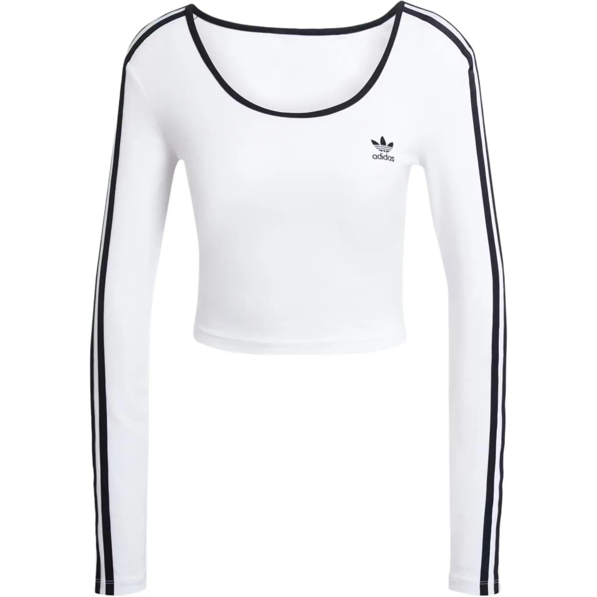Adidas Adicolor 3 Stripes Uzunqol Qadın Köynəyi Ağ