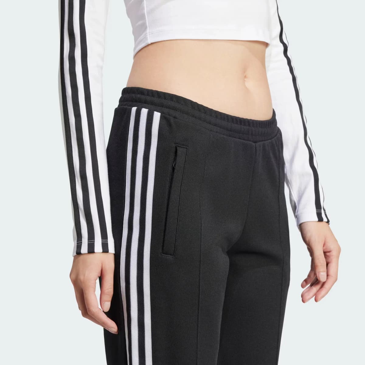 Adidas Adicolor 3 Stripes Uzunqol Qadın Köynəyi Ağ 4