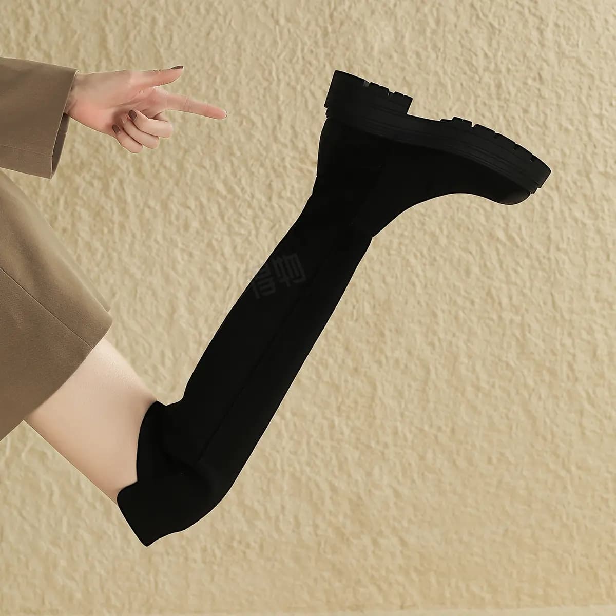 D:FUSE SCANDINAVIA Winter Combat Boots Over-The-Knee Boots Women's 3