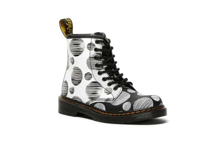 Dr.Martens 1460 Polka Dot Uşaq Çəkməsi Ağ/Qara 3
