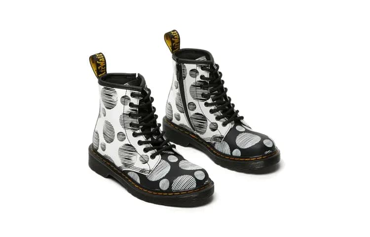 Dr.Martens 1460 Polka Dot Uşaq Çəkməsi Ağ/Qara 4