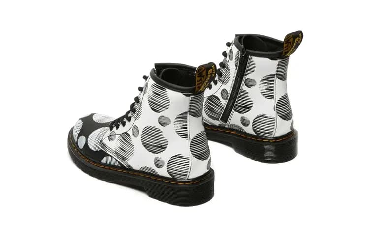 Dr.Martens 1460 Polka Dot Uşaq Çəkməsi Ağ/Qara 5