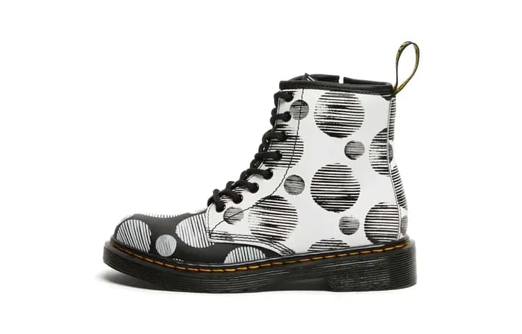 Dr.Martens 1460 Polka Dot Uşaq Çəkməsi Ağ/Qara