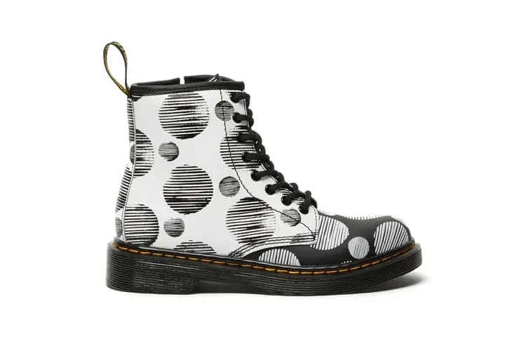 Dr.Martens 1460 Polka Dot Uşaq Çəkməsi Ağ/Qara 2