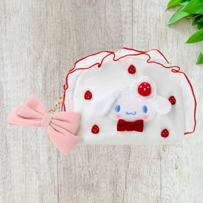 Sanrio Strawberry Cake Cinnamoroll Mini Bag Polyester Coin Purse Unisex White 4
