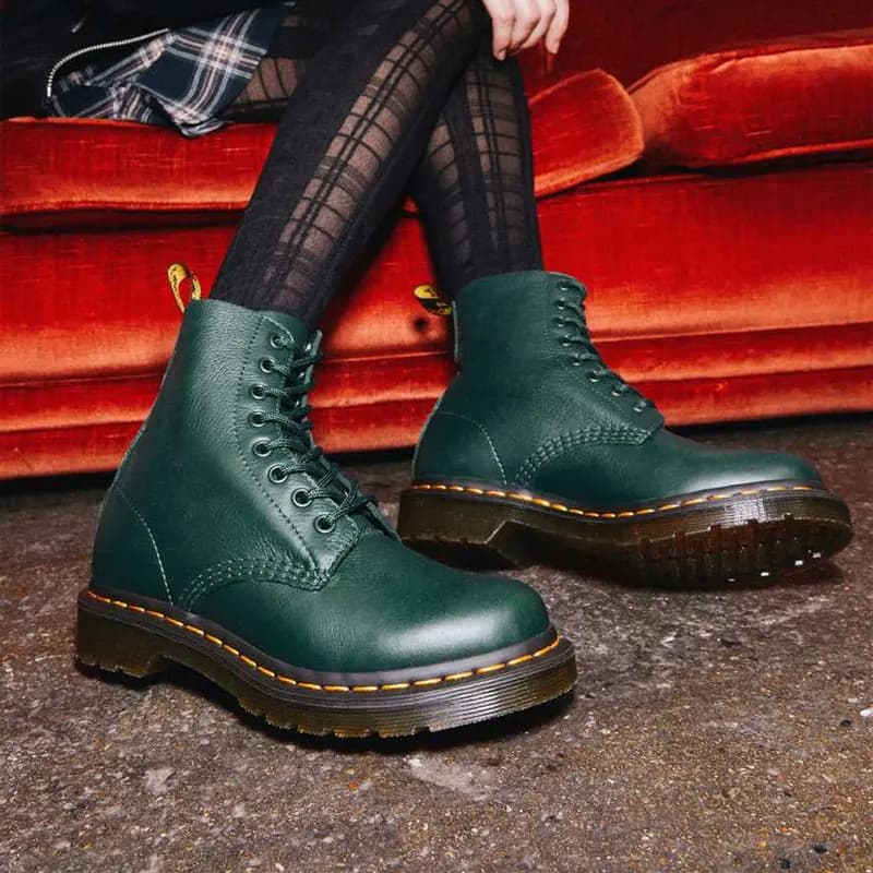 Dr.Martens 1460 Pascal Virginia Martin Qadın Çəkməsi Yaşıl 7