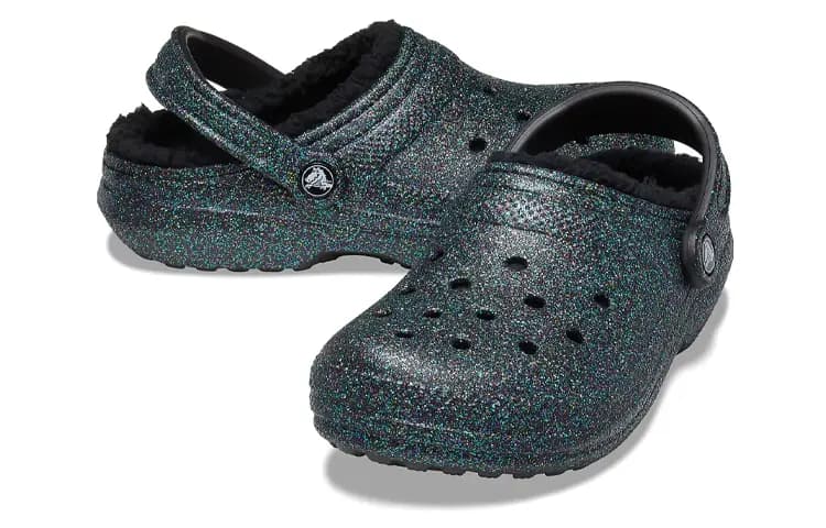 Crocs Classic Glitter Black Lined Qadın Sabosu 3